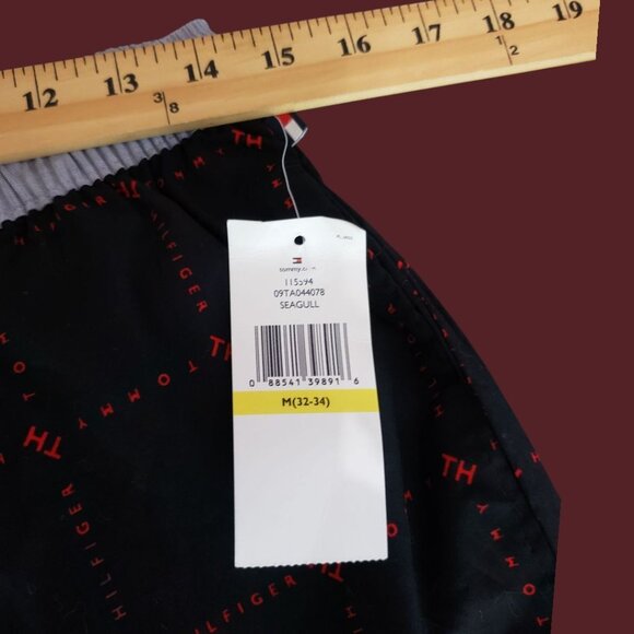 Tommy Hilfiger Mens Sleepwear Pajama Pants Logo Print 100% Blk/Red Medium - Picture 13 of 13